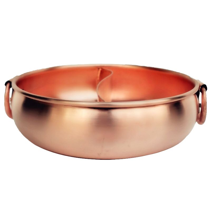 纯铜涮肉锅加厚火锅铜火锅鸳鸯锅铜锅卡式炉电磁炉28-38电陶炉