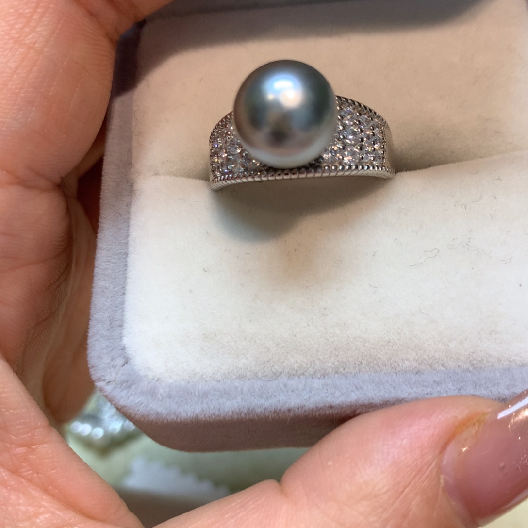 海水珍珠戒指银S925镶嵌