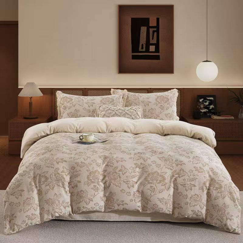 棉麻提花加厚秋冬被