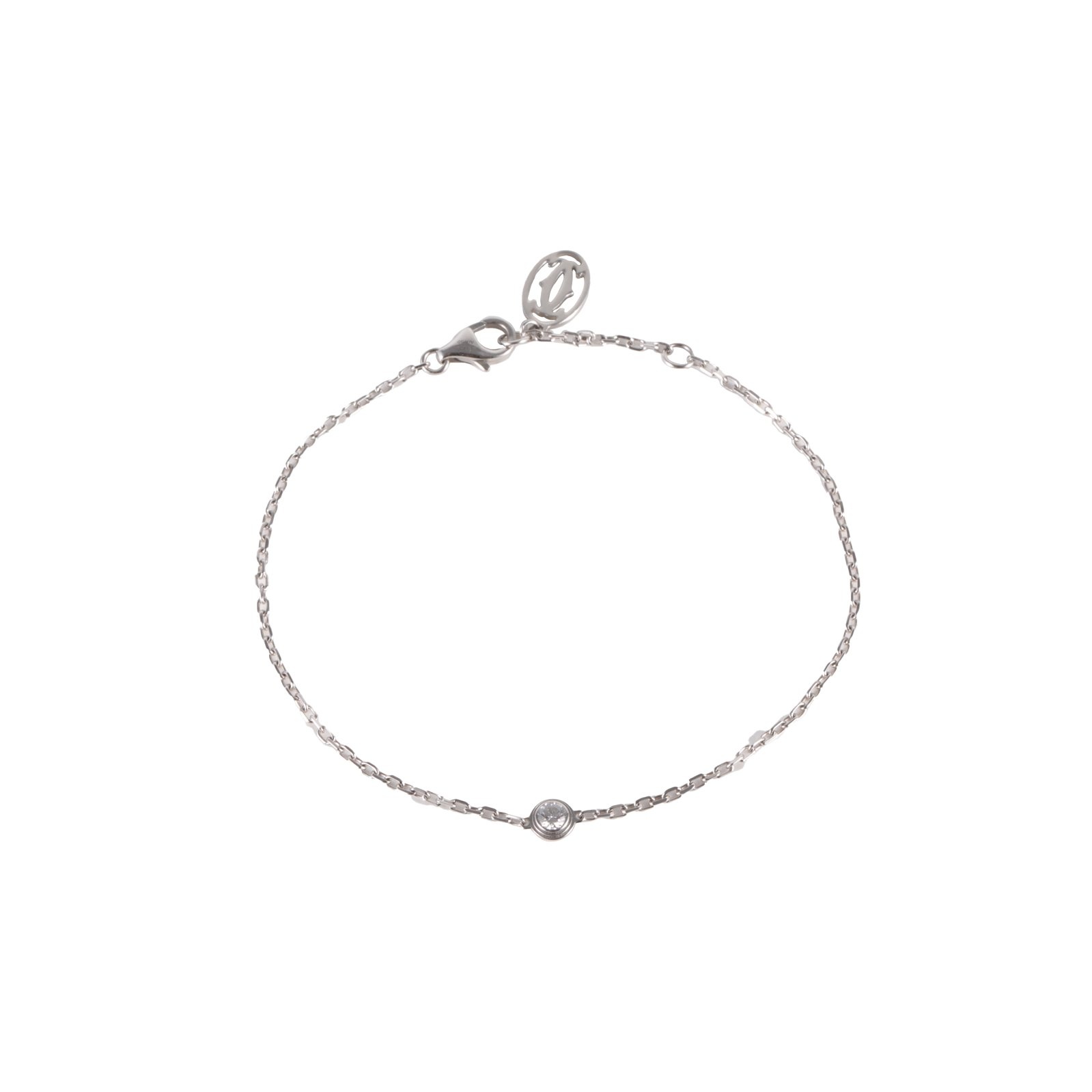 99新 Cartier/卡地亚 【念念特价】白金 D'AMOUR 单钻 手链 小号