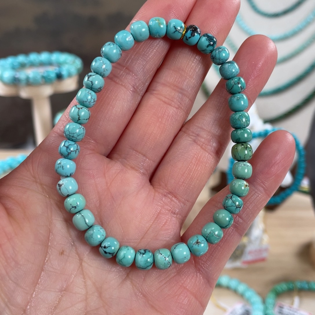 绿松石未镶嵌套链5.9精品老型手串
