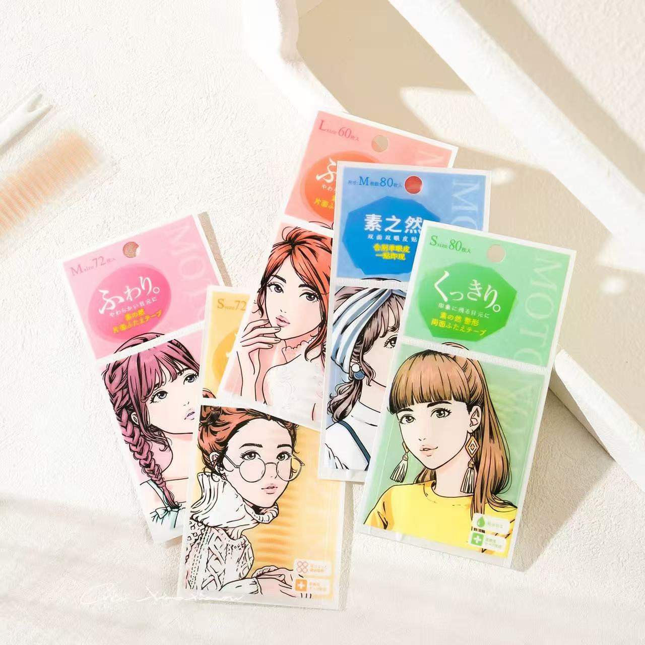 日本素之然双眼皮贴女隐形自然无痕蕾丝网纱单双面肿眼泡专用美目