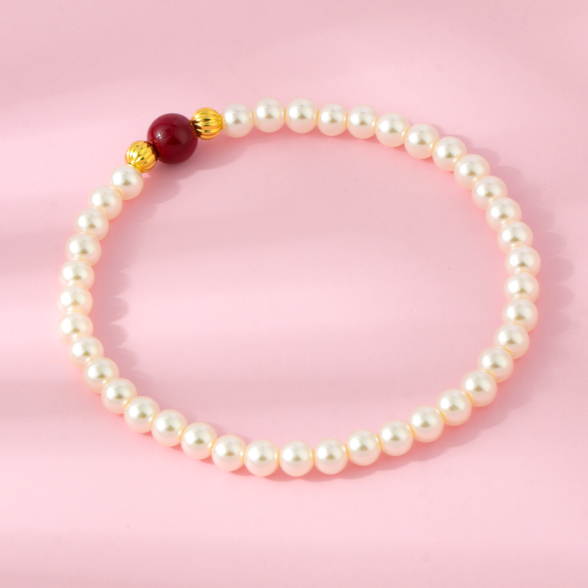 合金仿珍珠手链 A0302精品手链4mm（无礼盒）