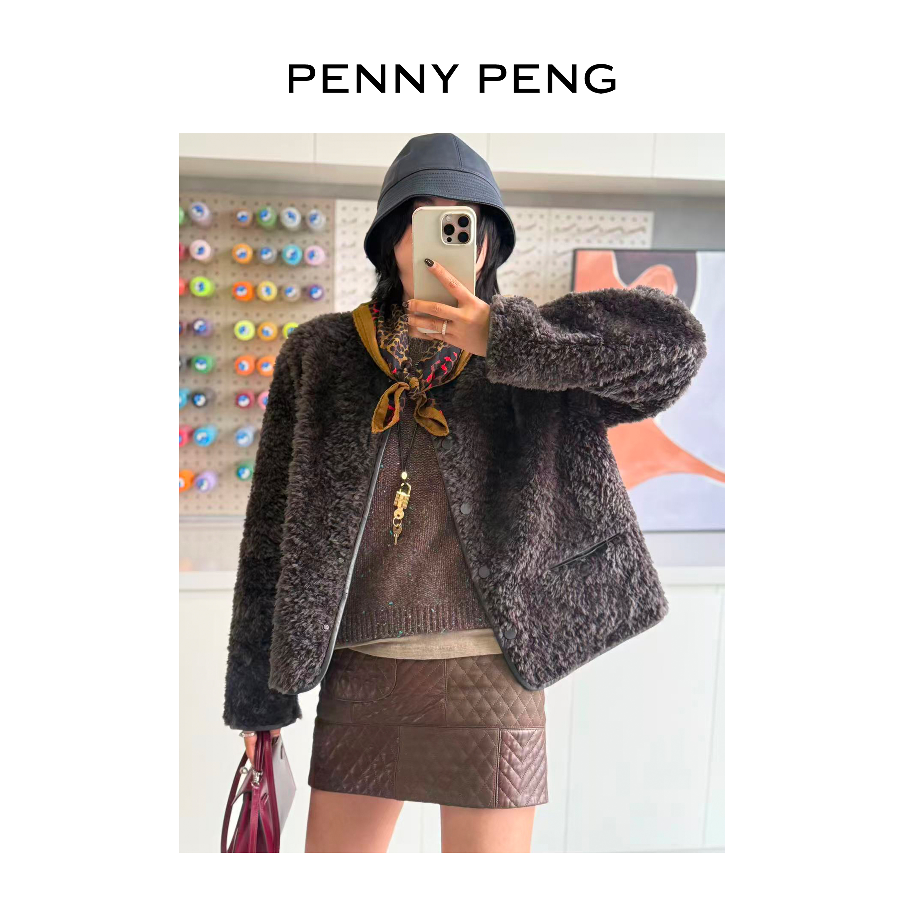 PENNYPENG 小暖舱 秋冬质感老钱毛茸茸软糯轻奢保暖外套 