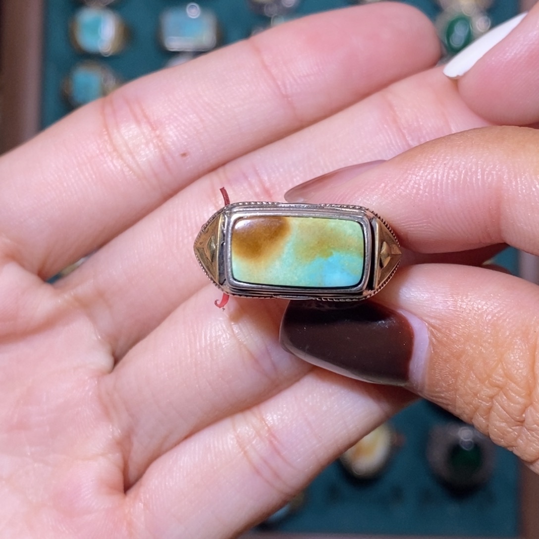 绿松石戒指银S925镶嵌?****?