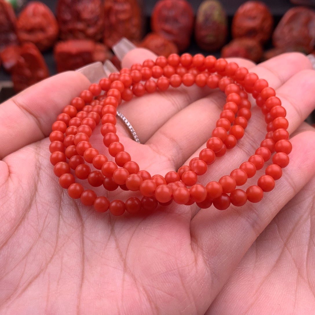 南红玛瑙南红保山货头佛珠4.6mm未镶嵌