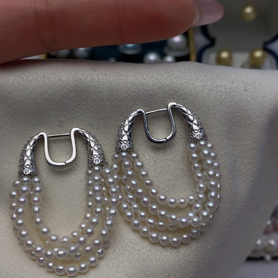 【闪购商品】淡水珍珠耳饰银S925镶嵌4