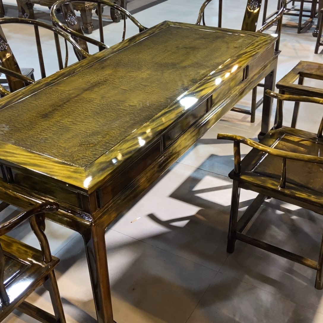 强***哥楠木1.98米独板干泡茶桌八件套