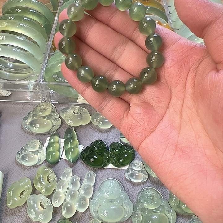 蛇纹石玉手链合金