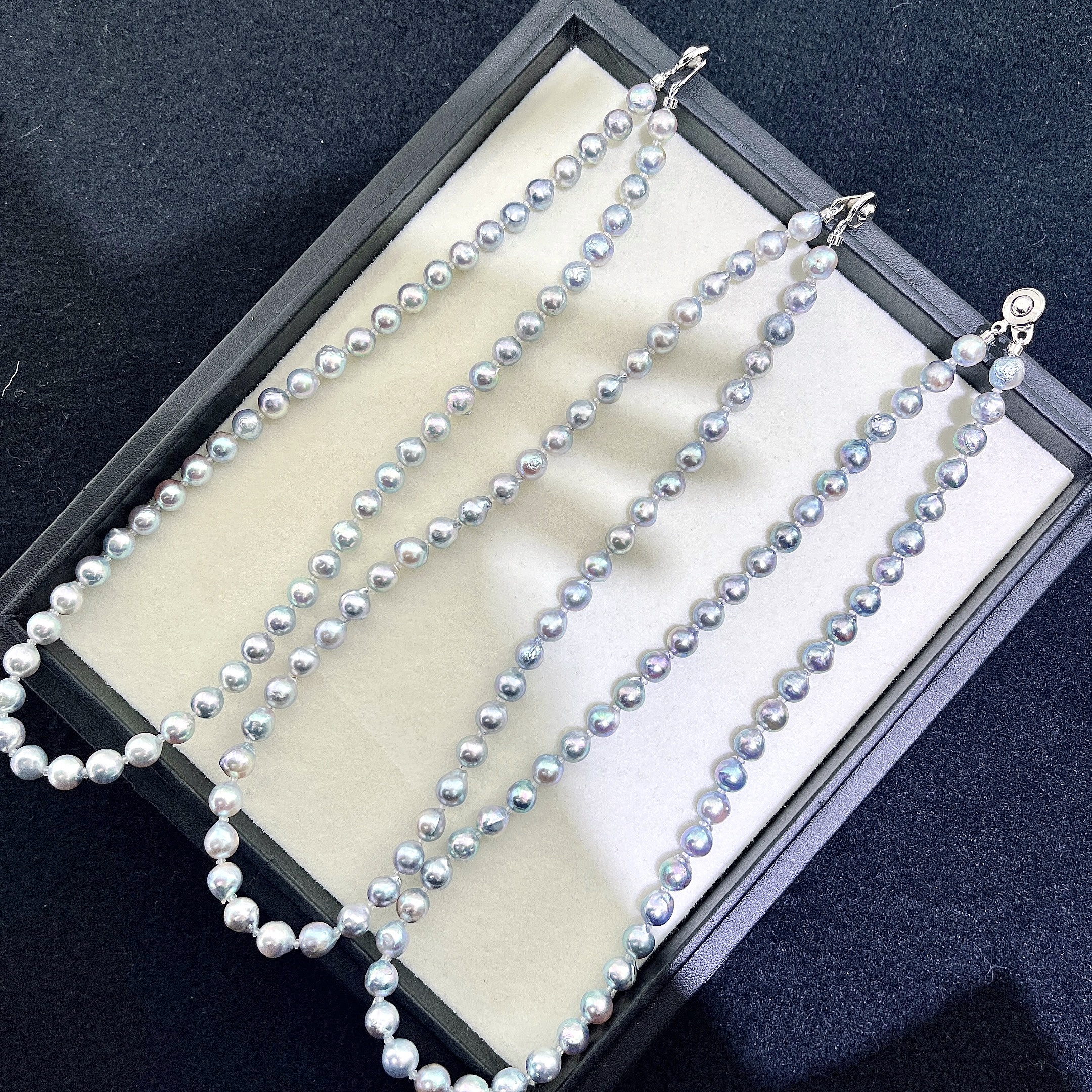 珍珠 海水真多麻满珠项链 7-8MM 多样性发一 GP825