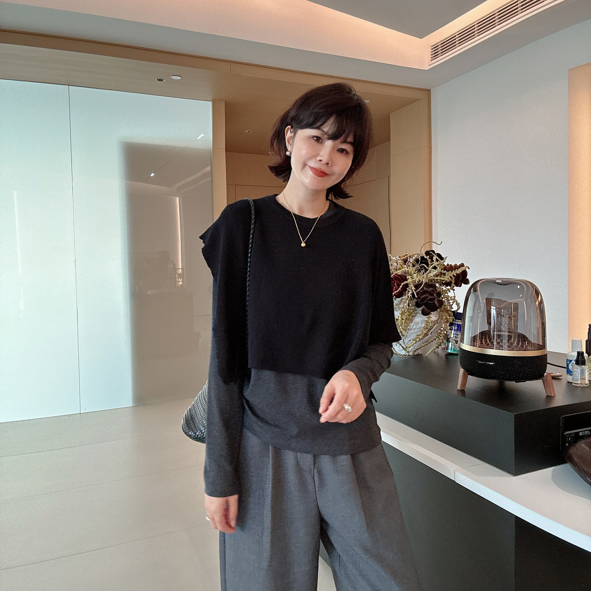 早秋宽松遮肉显瘦方形复古港风极简风百搭披肩