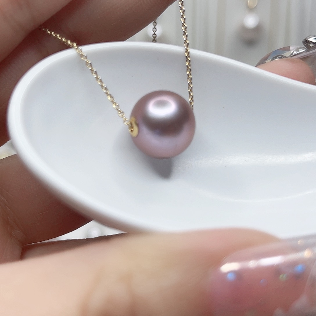 淡水珍珠颈饰18K金镶嵌