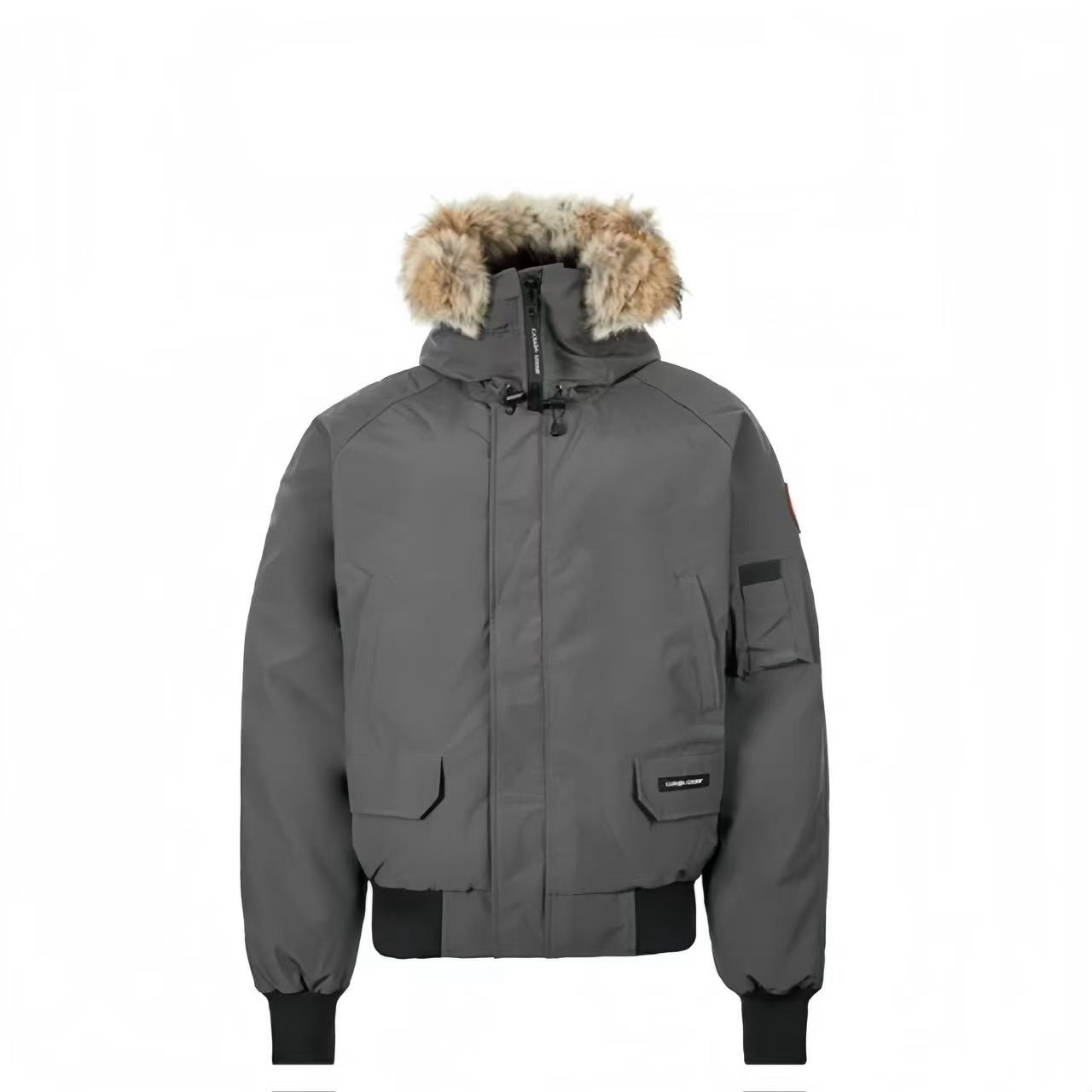 迪总  拒污防水防风 01飞行员夹克情侣羽绒服男女大毛领冬季时尚