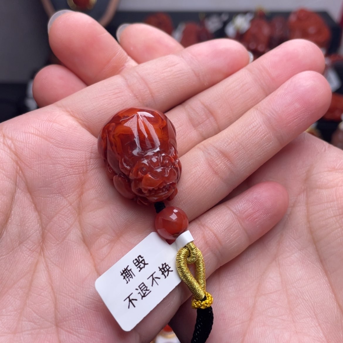 【闪购商品】未镶嵌火焰纹貔貅南红玛瑙杉*