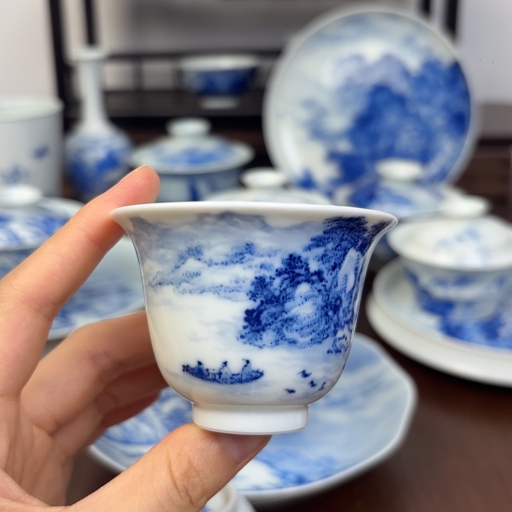 杯子手工手绘山水杯子 