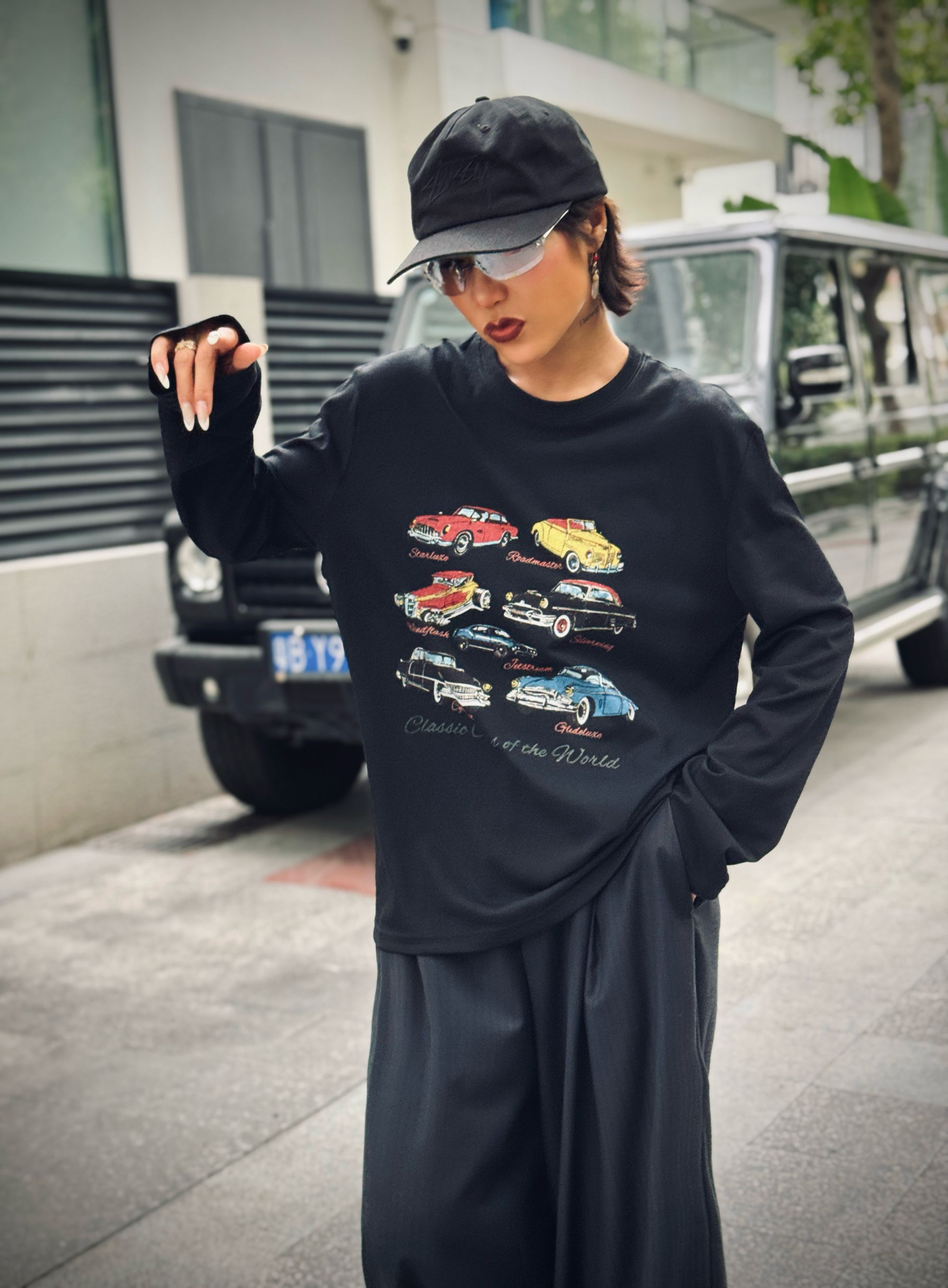 【Black Tiger】三色特织软糯一衣多搭美式复古小众长袖T恤