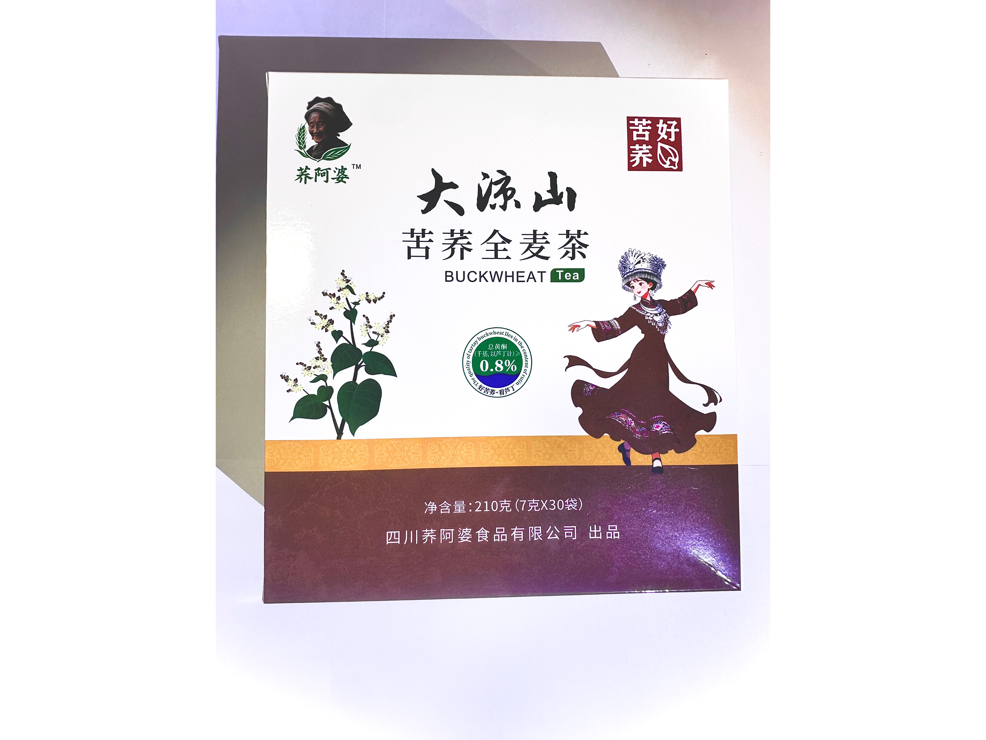 （先试喝3袋 ）荞阿婆四川大凉山苦荞全麦茶（30小袋）210g
