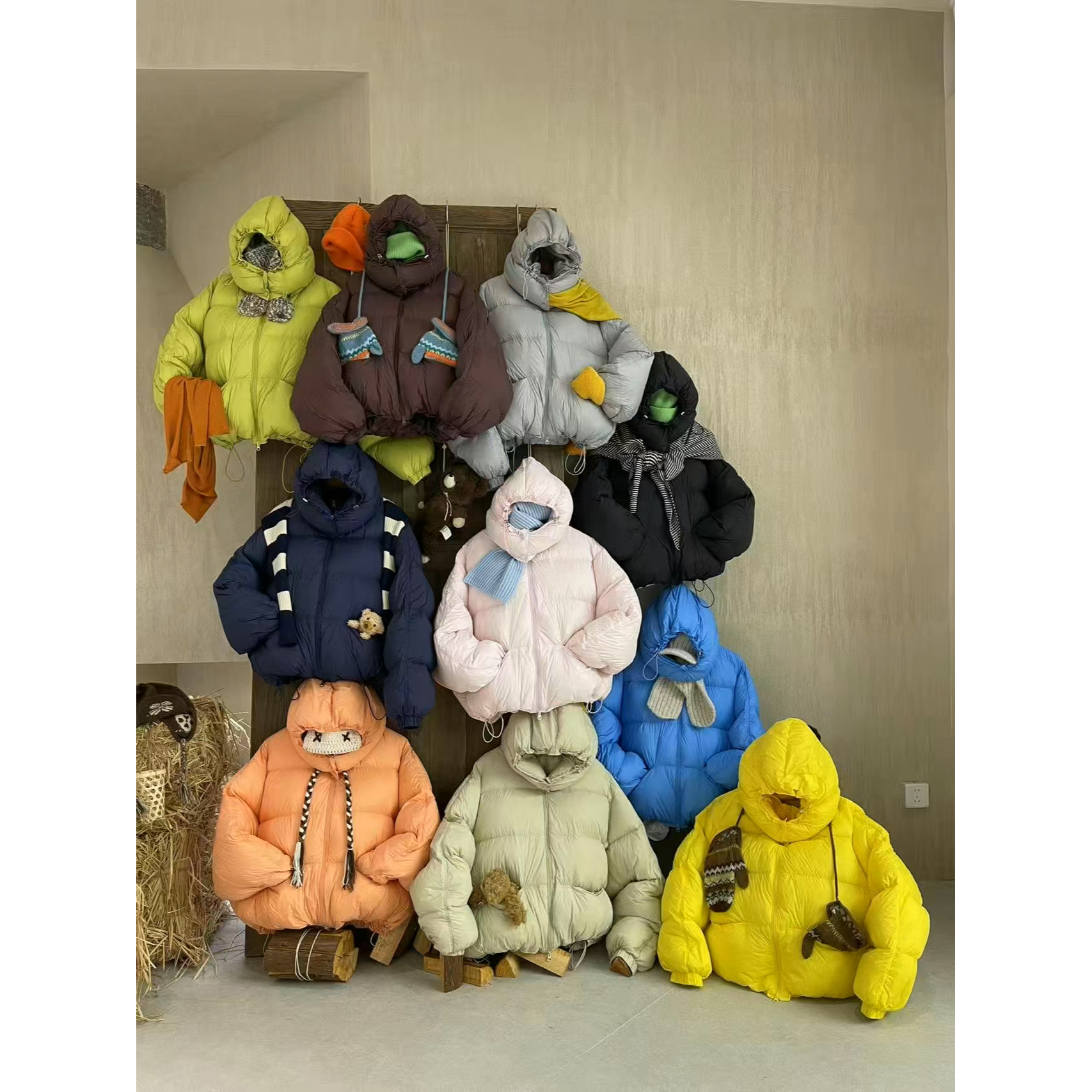 菜花 福（1ch11313#）多巴胺糖果～（新国标90白鸭绒）连帽羽绒服12-3 