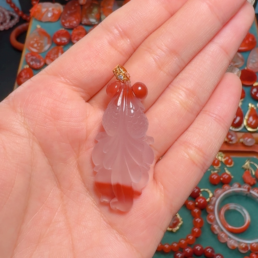 南红玛瑙南红18K金镶嵌