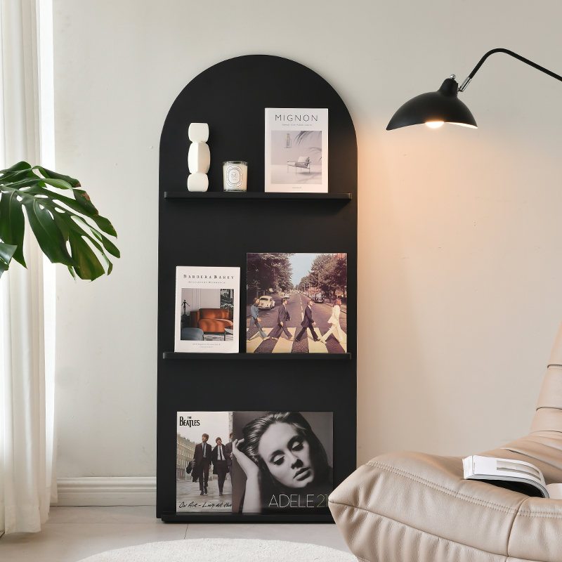 实木书架落地杂志架中古置物架多层收纳架展示架绘本架报刊阅读架