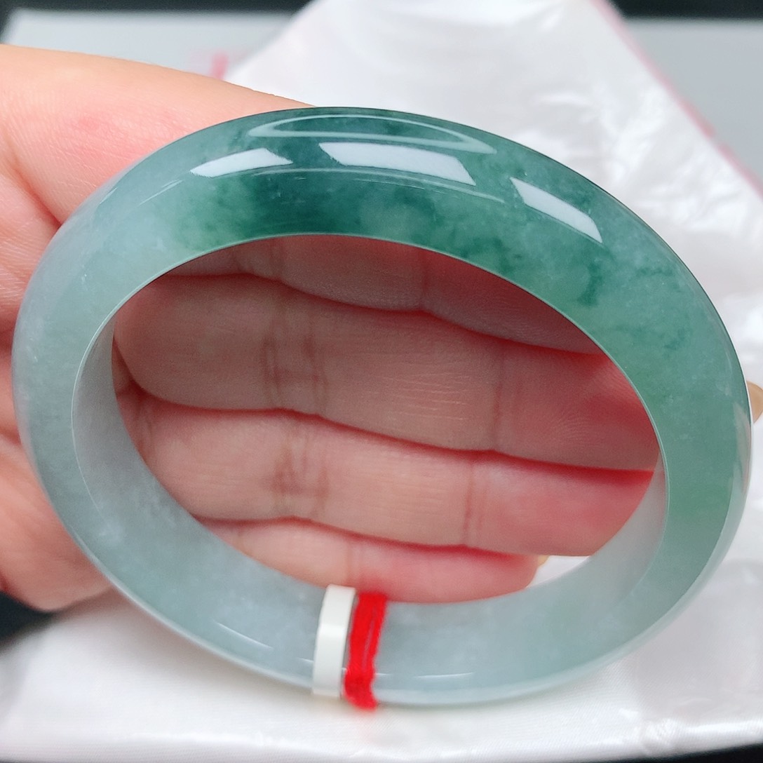 未镶嵌手镯翡翠15海蓝之谜飘花