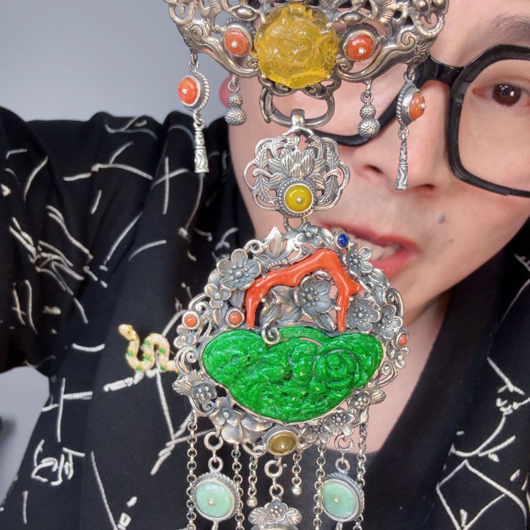 翡翠颈饰未镶嵌一套