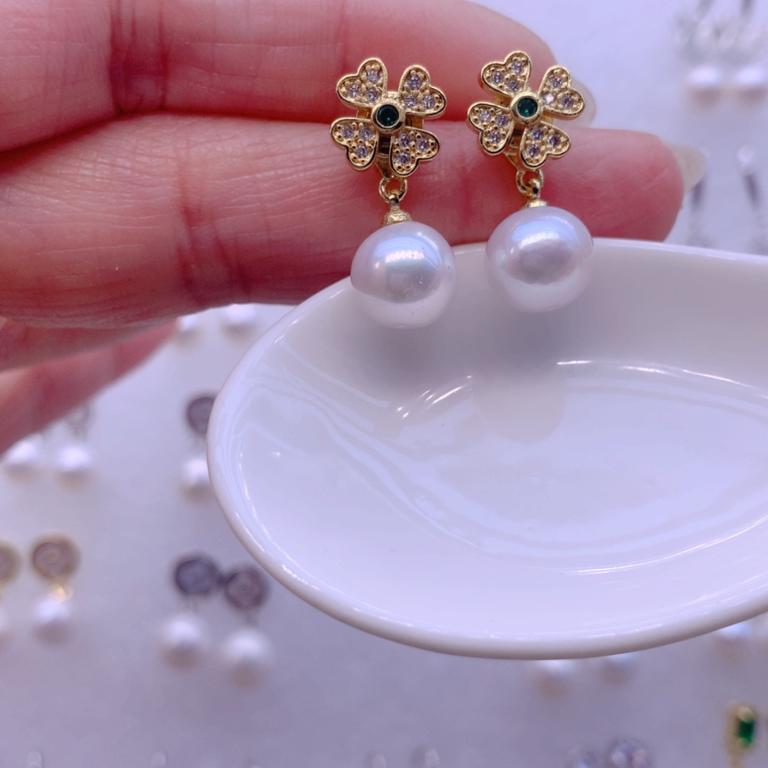 淡水珍珠合金耳饰