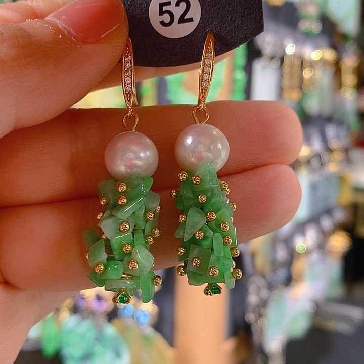 翡翠未镶嵌耳饰翡翠