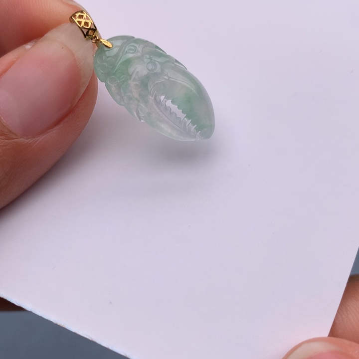 翡翠18K金镶嵌吊坠(不含链)翡翠吊坠