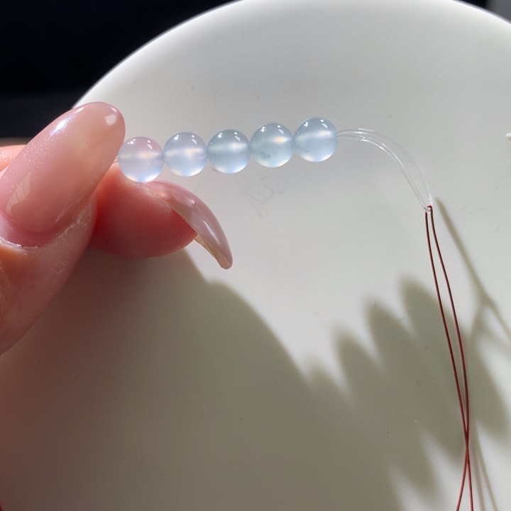 翡翠散珠卡6品质小刚炮冰蓝珠