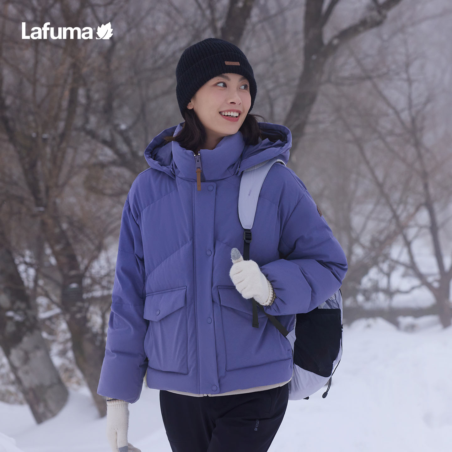 LAFUMA乐飞叶户外25秋冬可拆帽防泼水女保暖鹅绒羽绒服LFJU5DH62