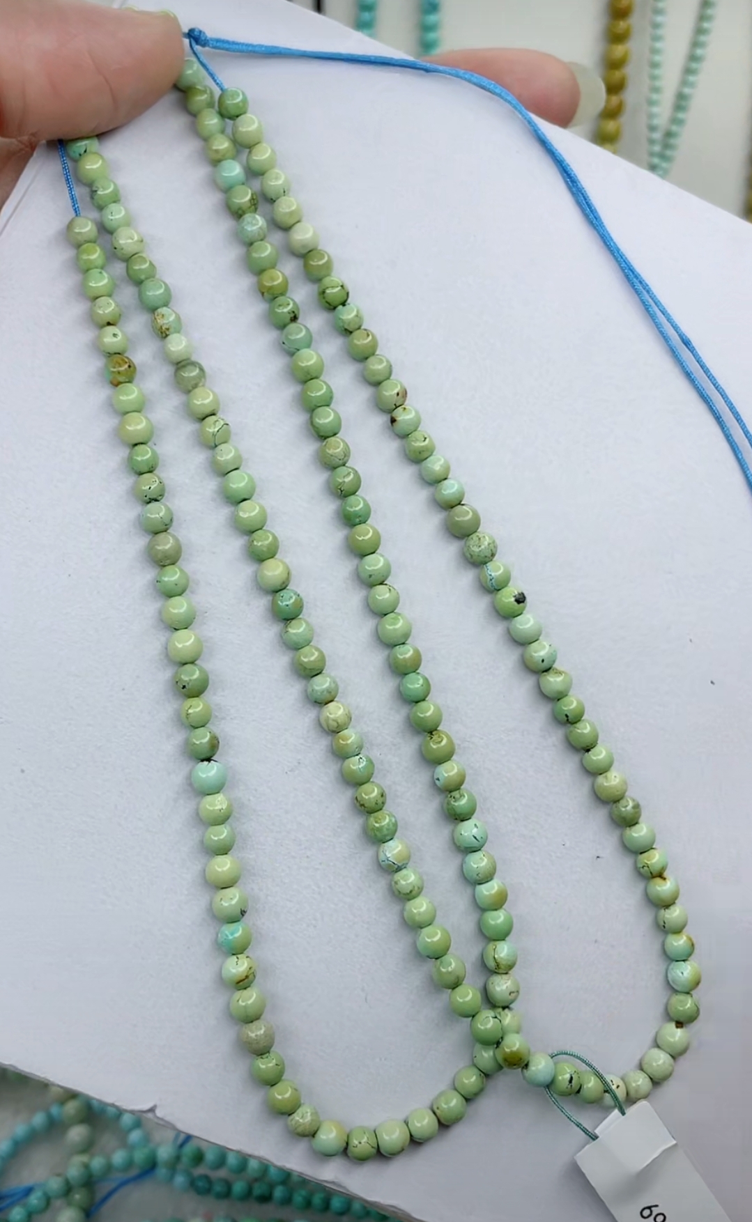 天然原矿绿松石珠链