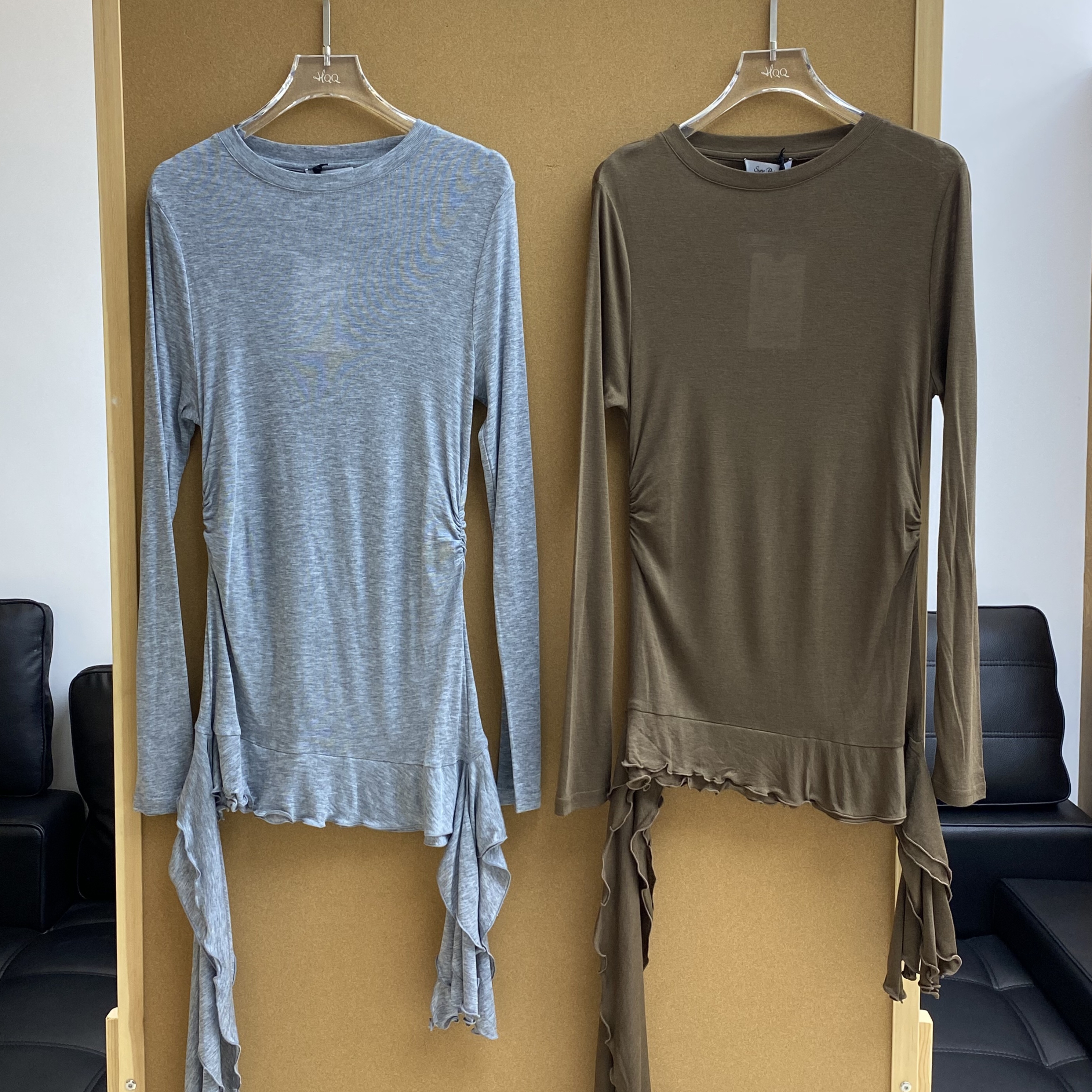 SuneRainbom上衣｜莱赛尔➕绵羊毛舒适设计感长袖面膜T恤2E448