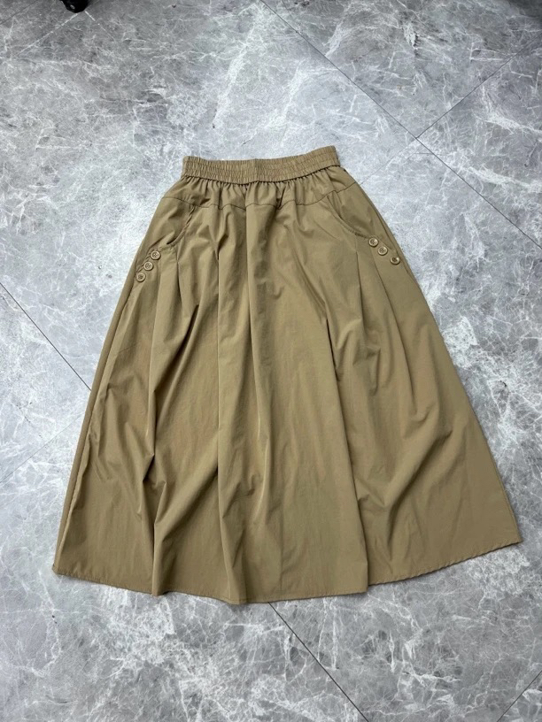 8353休闲中长松紧腰百褶半身裙女夏季显瘦a字大摆遮胯伞裙