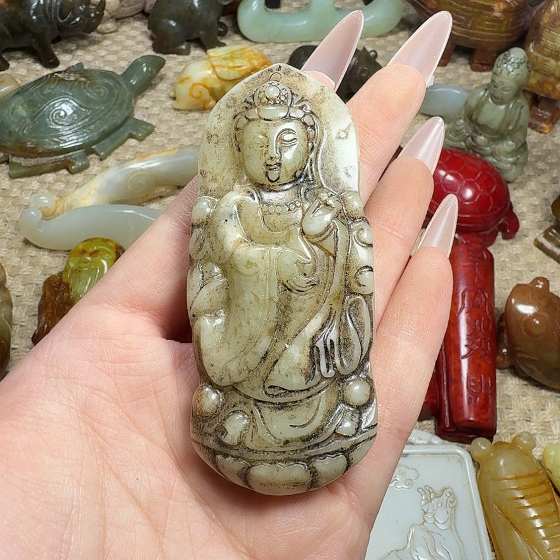 白玉菩提吊坠挂件