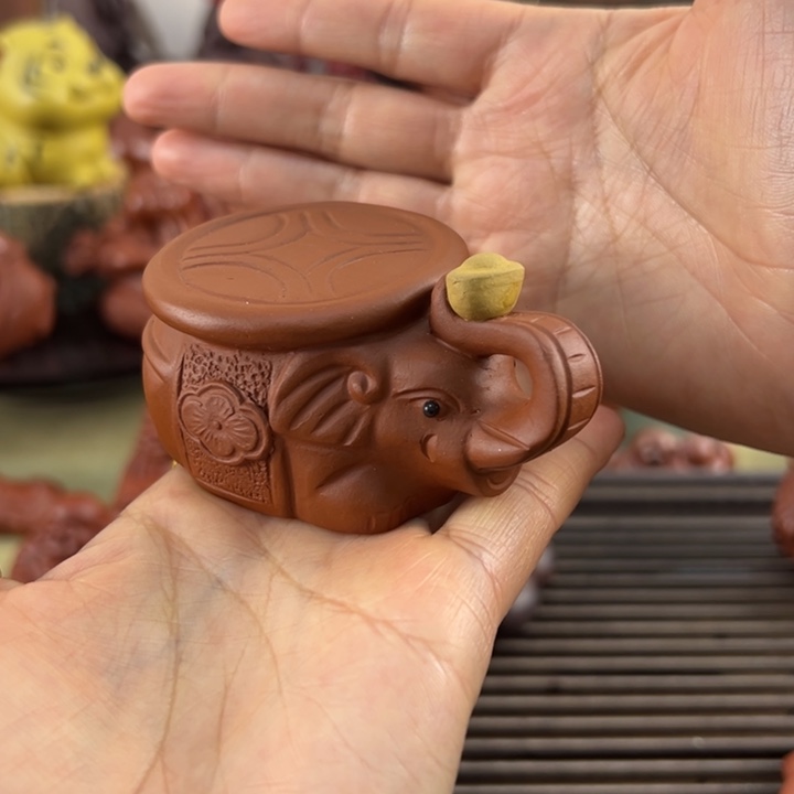 紫砂茶宠紫砂有钱花小象