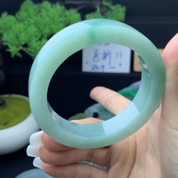 定制翡翠未镶嵌翡翠手镯56-57