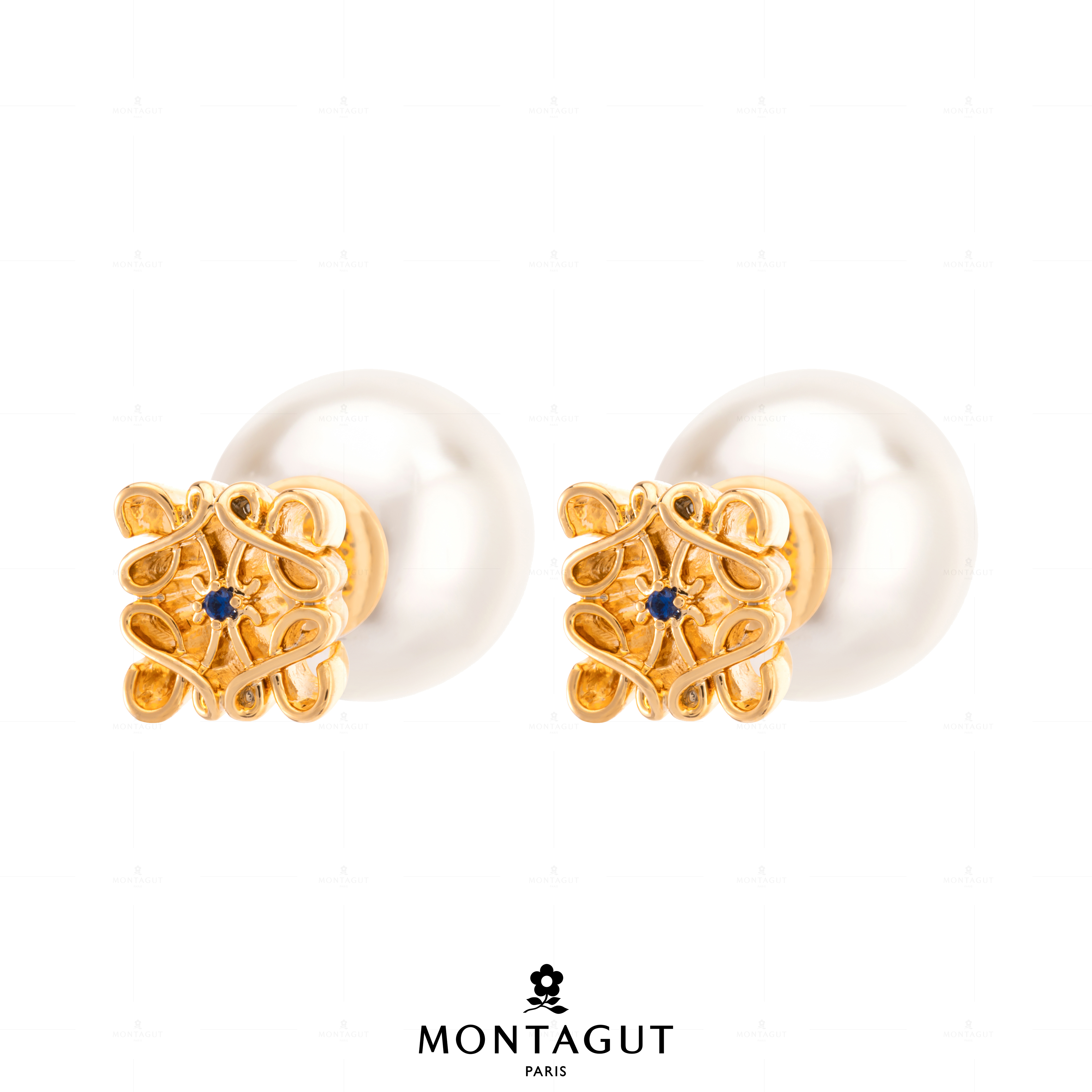 【官方正品】MONTAGUT梦特娇高雅贵气雕花耳钉