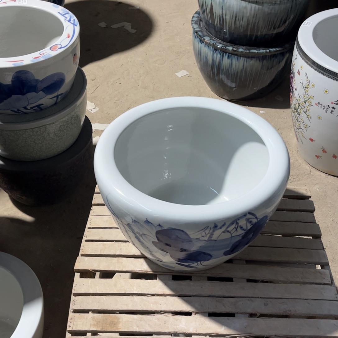 瓷片圆口兰荷花40.88888