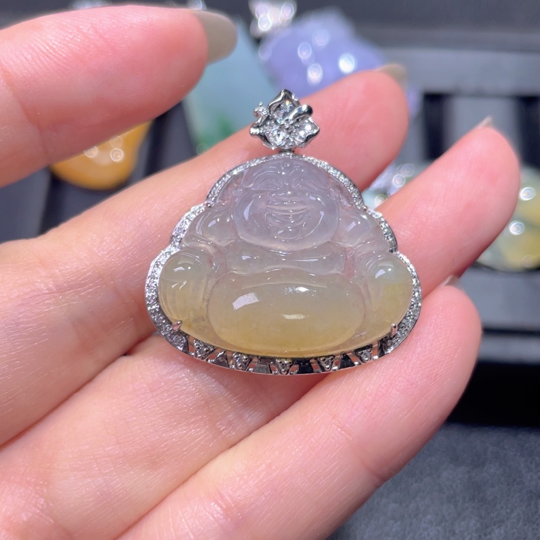 颈饰18K金镶嵌翡翠沐*翡翠