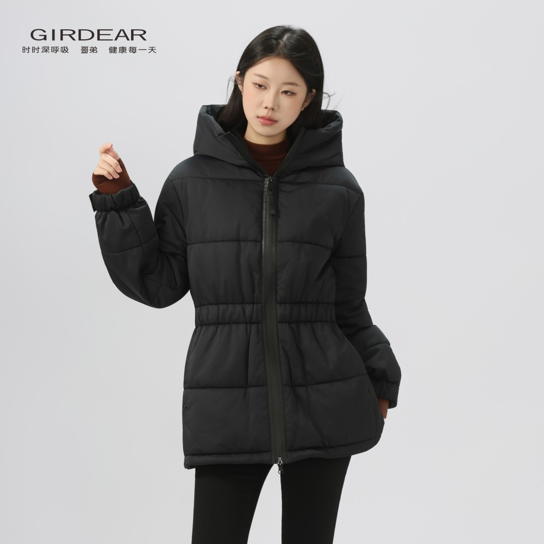 GIRDEAR/哥弟秋冬新款简约时尚显瘦轻奢气质百搭外套棉服女140027