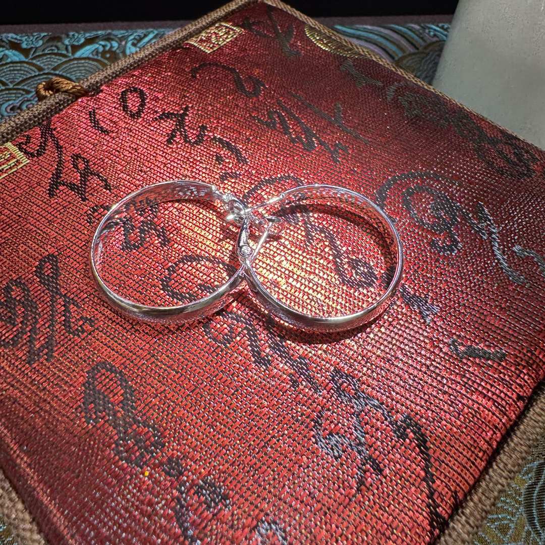 【T】足银耳圈 光面素圈耳圈 EQ0029