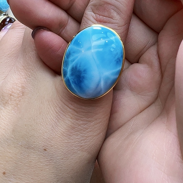 银S925镶嵌针钠钙石（海纹石）颈饰