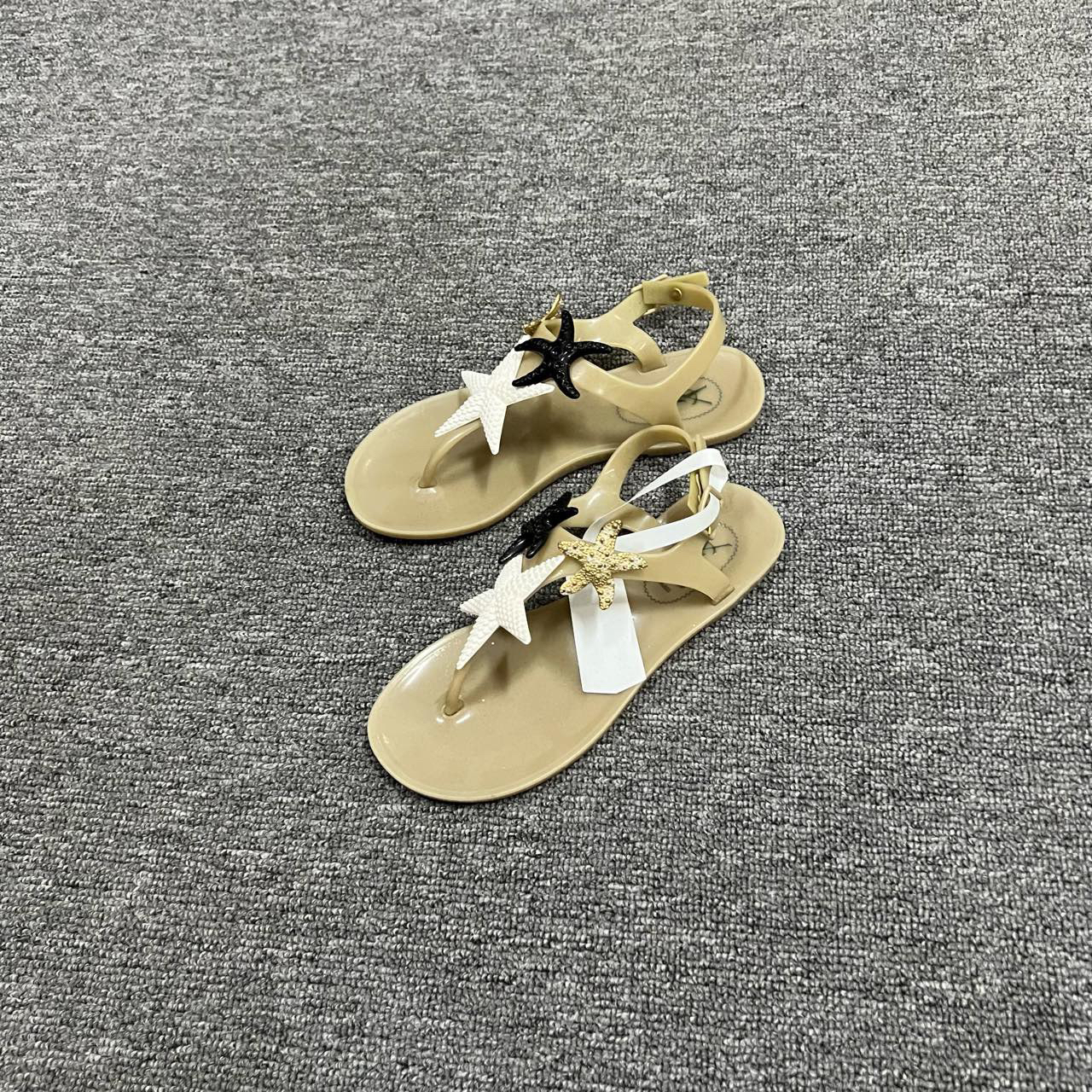 90新 YSL/圣罗兰 深棕色海星凉鞋 37.5码/9新/无配件