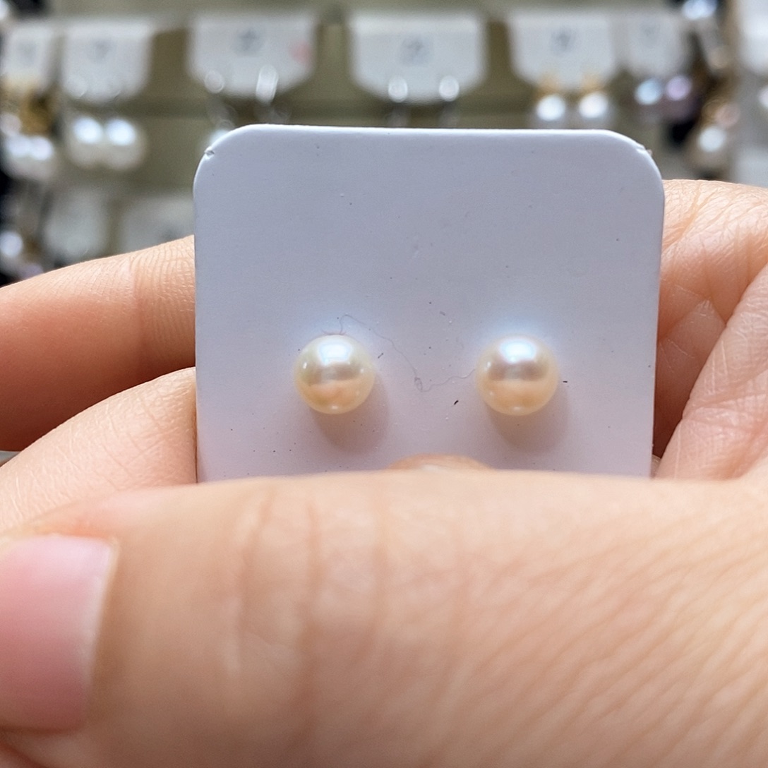 淡水珍珠耳饰银S925镶嵌