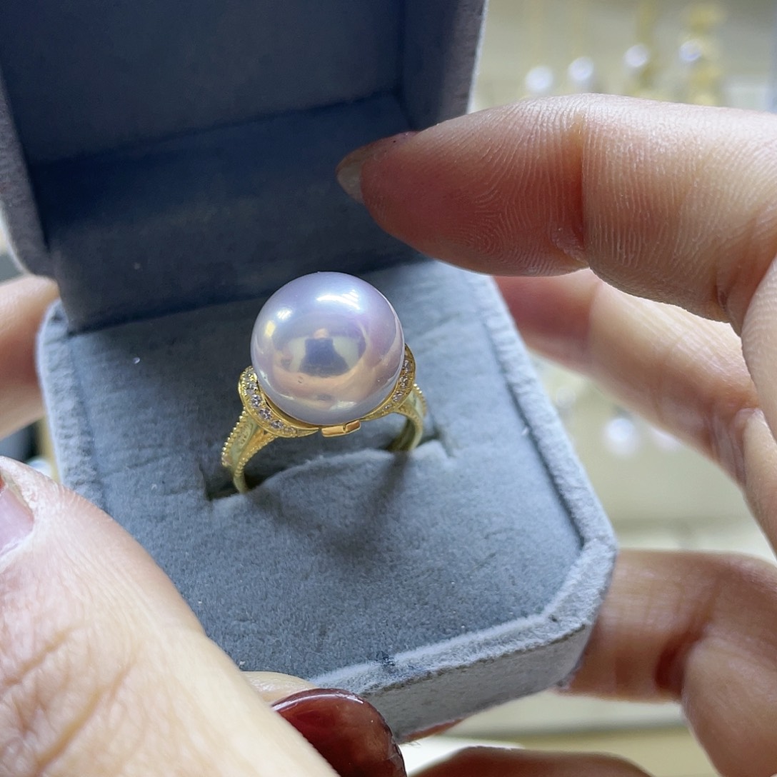 淡水珍珠戒指银S925镶嵌