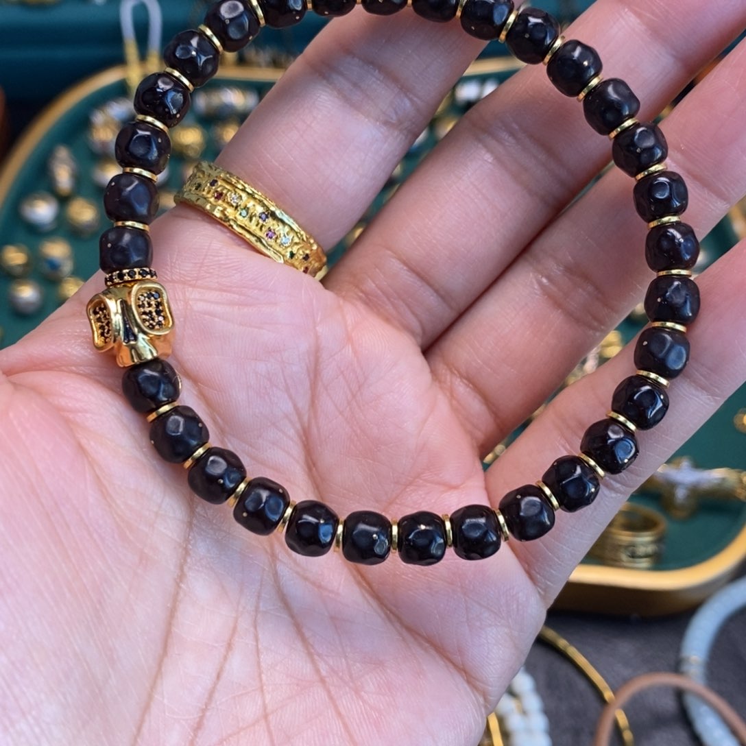 合成立方氧化锆手链足金镶嵌