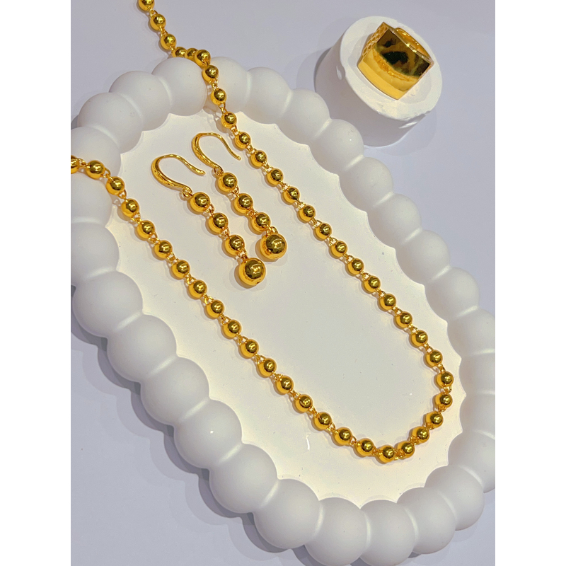 铜项链 铜合金套装百搭项链气质耳钉小众143