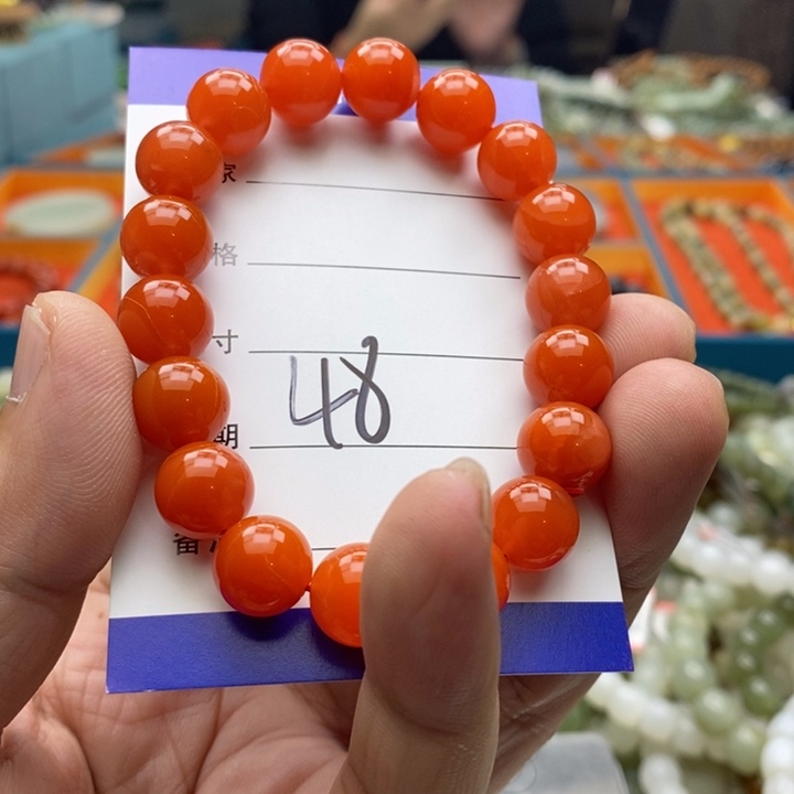 南红玛瑙未镶嵌手链35克