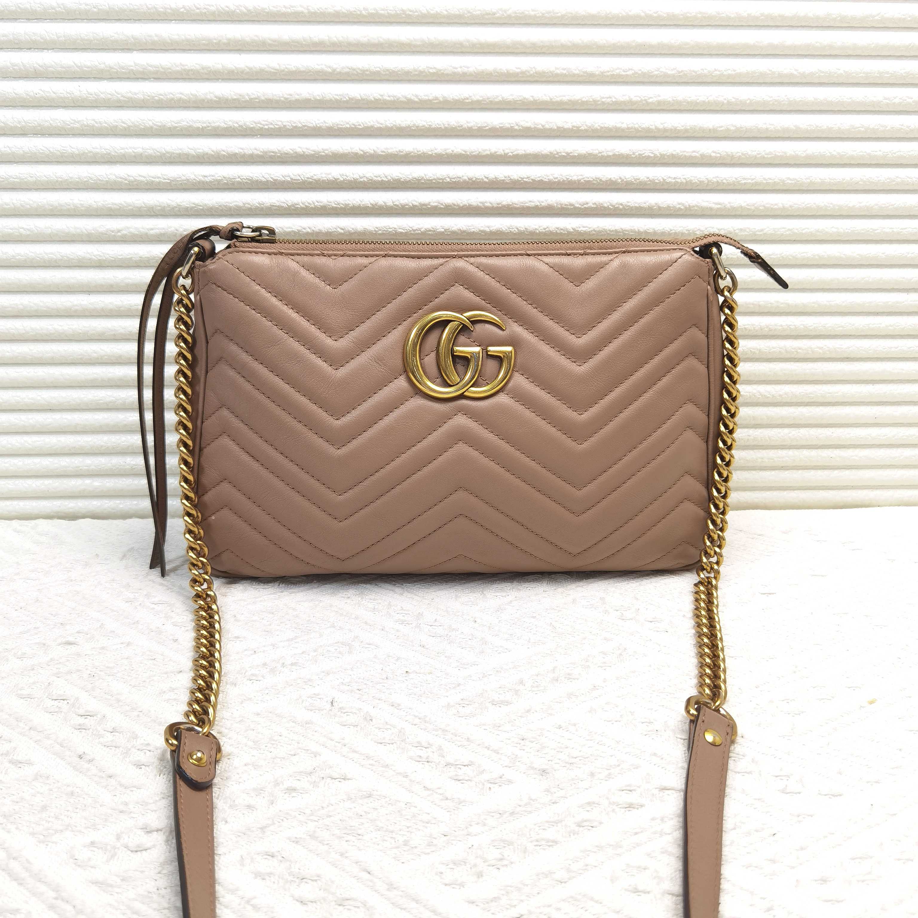 95新 GUCCI/古驰 Gucci古驰Marmont马蒙woc信封包斜挎包
